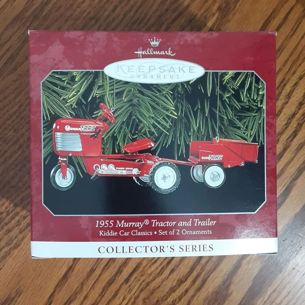 Vtg Hallmark Keepsake Lot Of 6 Tractor Hopalong Cassidy Mini Corvette Plane